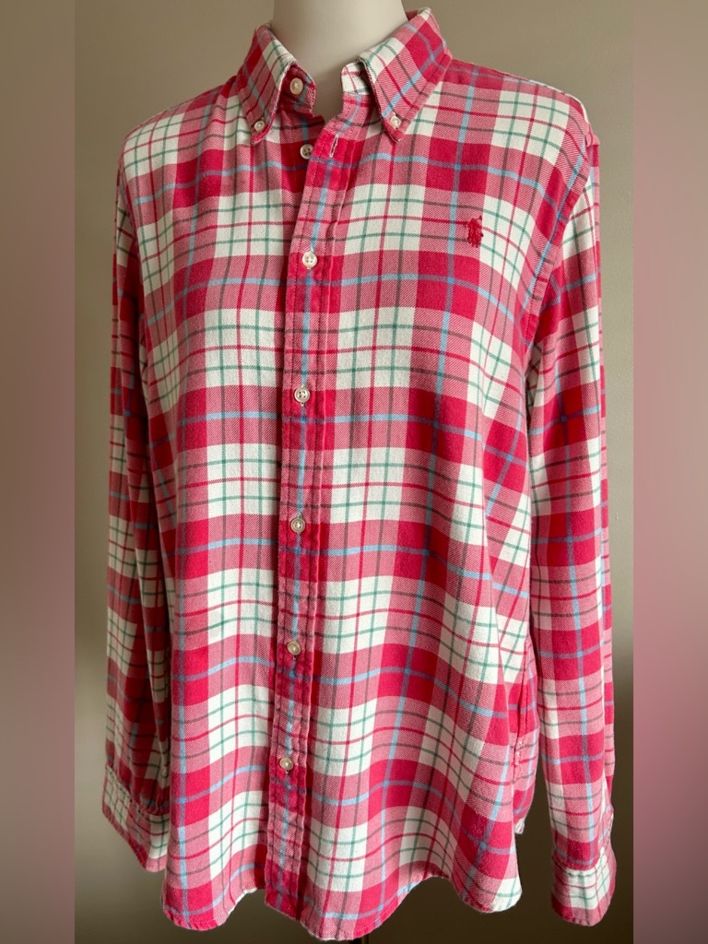 Ralph Lauren Pink PlaidClassic Button-Down Collar Shirt